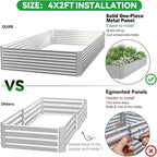 3 Pack Corrugated Galvanized Steel Raised Garden Bed Outdoor, Metal Above - Image 2