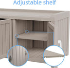 3 Doors Shoe Bench, Waterproof & UV-Resistant, Resin Shoe Cabinet Indoor & - Image 6
