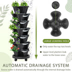 Umigy 2 Set of 7 Tier Vertical Planter Stackable Tower Planters Strawberry Herb - Image 4
