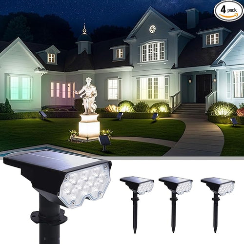 4 Pack Solar Powered Outdoor Spot Lights Outside Waterproof 20 LEDs Landscape by Polighty