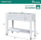 YITAHOME 43.3x17.7x34 in Elevated Garden Bed 2pcs, Outdoor Plastic Planter Box - Image 7