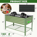 Elevated Raised Garden Bed 2' x 4'- Galvanized Metal Planter Boxes - Image 5