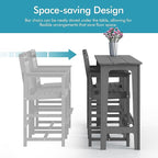 Ciokea 3 Pcs Outdoor Bar Height Table Set, Heavy-Duty All-Weather HDPE Patio - Image 8