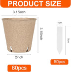 60 Packs 3.15 Inch Peat Pots, Biodegradable Pots - Image 2