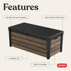 Keter Everwood 120 Gallon Resin Signature Collection Large Outdoor Storage Box - Image 4
