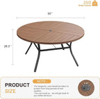 VICLLAX Round Patio Table with Adjustable Umbrella Hole - Image 3