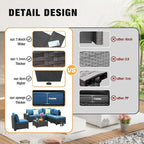 7 Pieces Patio Furniture Set All-Weather Outdoor Wicker Sectional Conversation - Image 3
