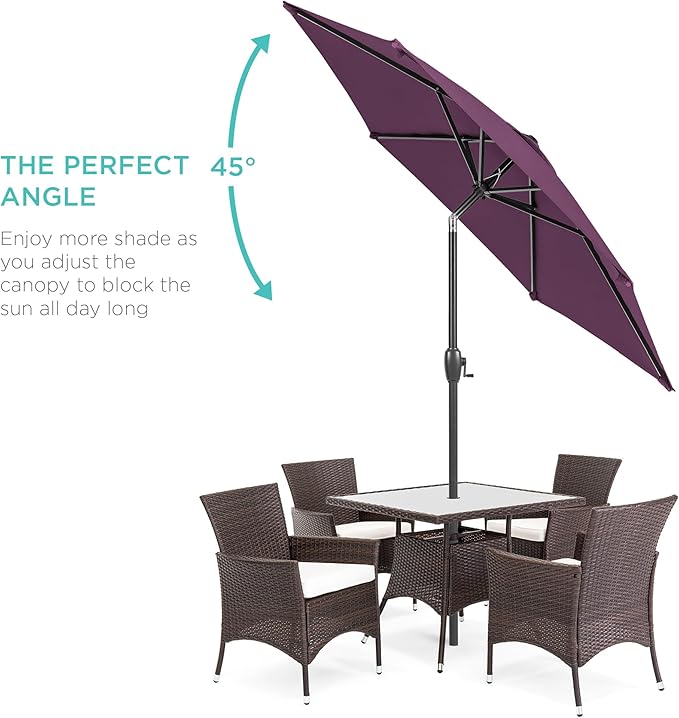 Best Choice Products 7.5ft Heavy-Duty Round Outdoor Market Table Patio Umbrella - Image 2