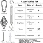 YOFIT 80 Pcs Shade Sail Hardware Kit 6 inch - Image 6