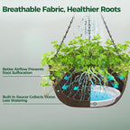 T4U Hanging Planters for Outdoor Plants, 10 Inch 4 Pack Fabric Hanging Baskets - Image 3