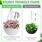 12 inch Hanging Planters for Indoor Plants, 2 Pack Planters for Outdoor Plants - Image 2