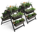 Giantex Set of 2 Vertical Raised Garden Bed, 5 Planter Boxes Container by Giantex