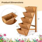 Giantex 5-Tier Wooden Vertical Raised Garden Bed, Freestanding Plant Stand - Image 4