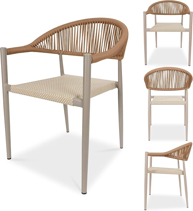TWT Patio Dining Chairs Outdoor Stackable Dining Chairs - Image 7