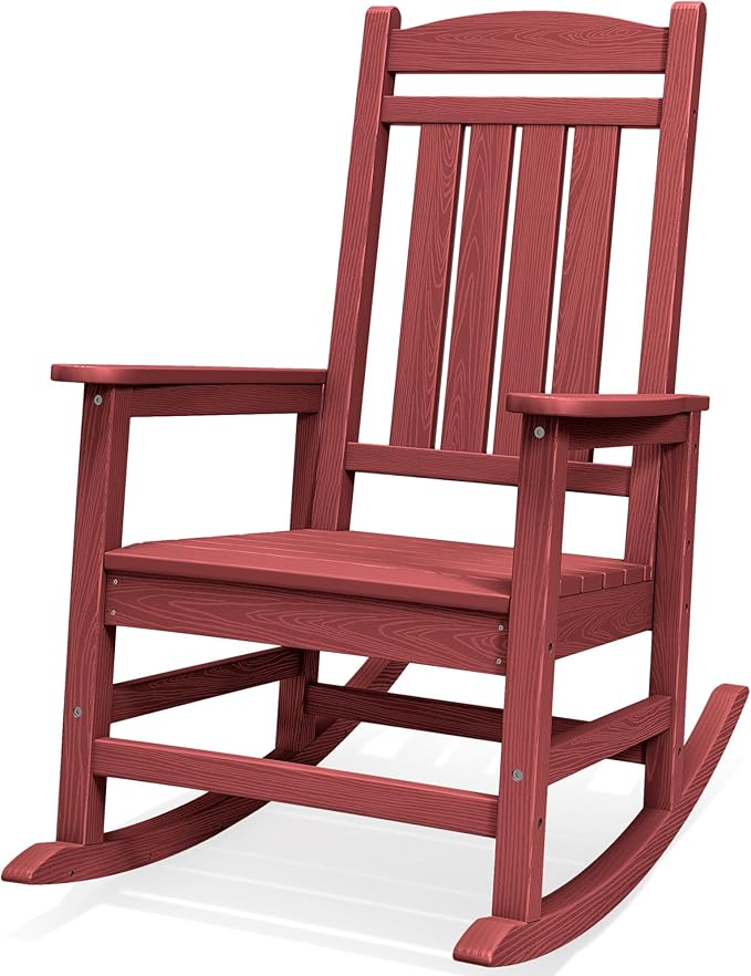 SERWALL Oversized Outdoor Rocking Chair, All-Weather Patio Rocking Chair by SERWALL