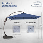 Grand patio 10x10 FT Patio Cantilever Umbrella - Image 3