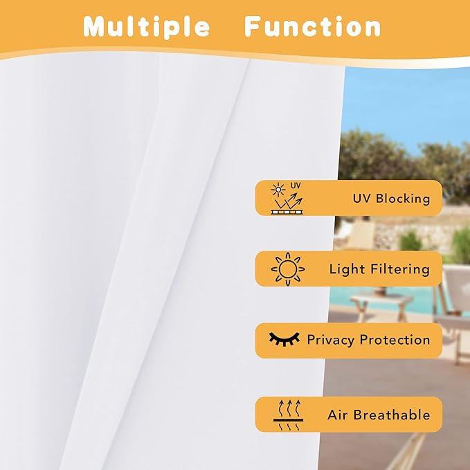 HolidayIdeas White Outdoor Curtains - Image 3