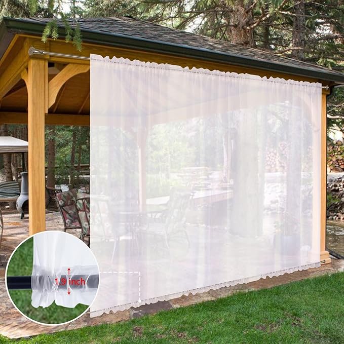 SpaceDresser Waterproof Outdoor Sheer Curtains - Image 8