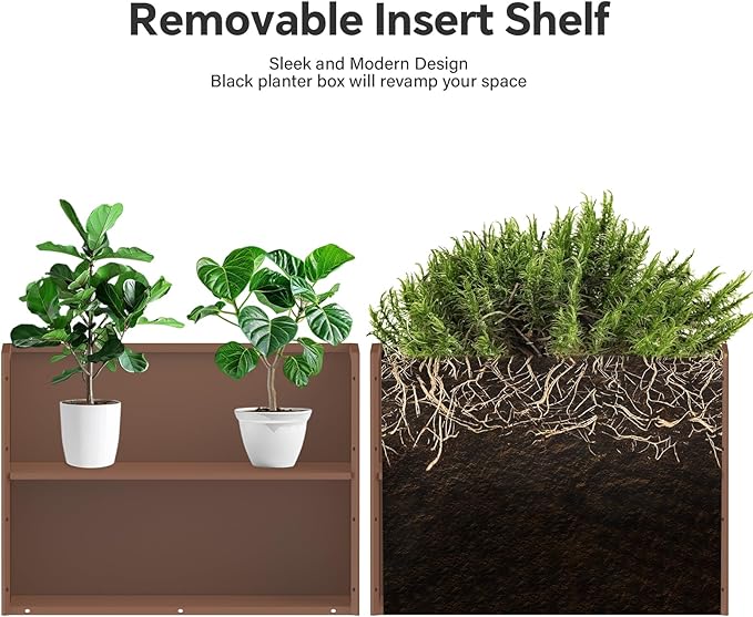 Rectangular Planter Box with Removable Insert Shelf - Image 6