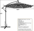 Yaheetech 10FT Solar Offset Umbrella - Image 3