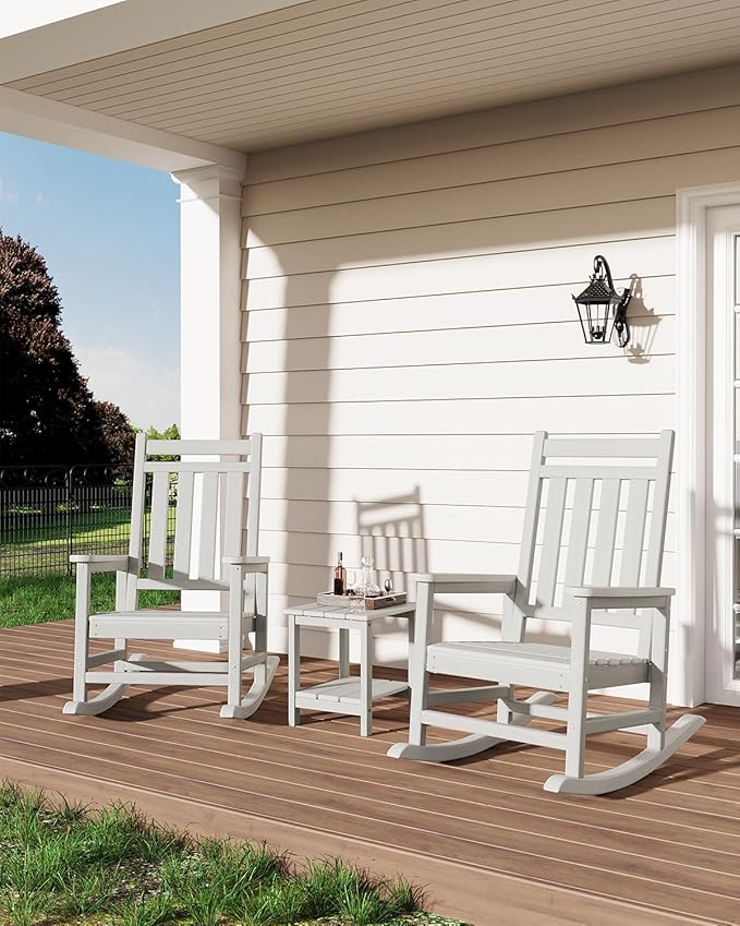 GarveeLife Outdoor Side Table 2-Tier, 18 in HDPE All Weather Resistant Patio - Image 2