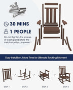 KINGYES Oversized Outdoor Rocking Chair Set of 2, All-Weather Patio Rocking - Image 5