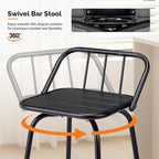 VINGLI 2 PCS Outdoor Swivel Bar Stools, 30 Inch Metal Barstools - Image 2