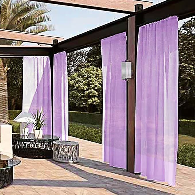 SpaceDresser Waterproof Outdoor Sheer Curtains - Image 2