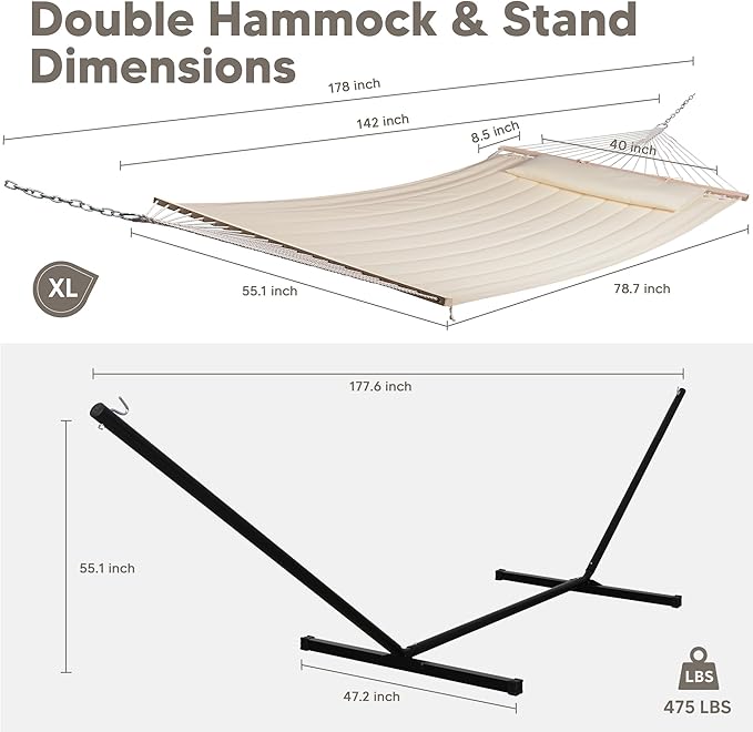 SUNCREAT Double Outdoor Hammock - Image 3