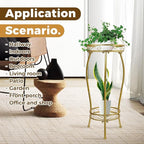 Plant Stand Indoor Outdoor，Tall Gold Metal Rustproof Stable Plant Stands，2 Tier - Image 6