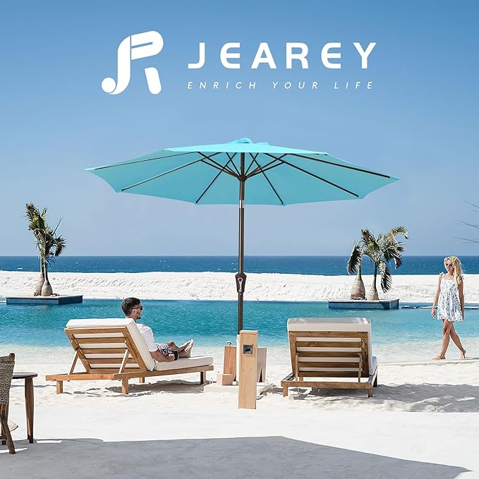 JEAREY 9FT Patio Umbrellas Outdoor Table Umbrella - Image 7