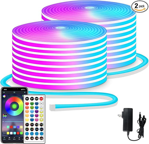 100ft LED neon Lights with Remote APP Control IP65 Waterproof Flexible Neon LED by segrass