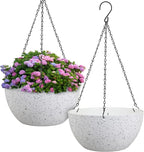 12 inch Large Hanging Planters for Indoor Outdoor Plants, 2 Pack Hanging Flower by Meowell