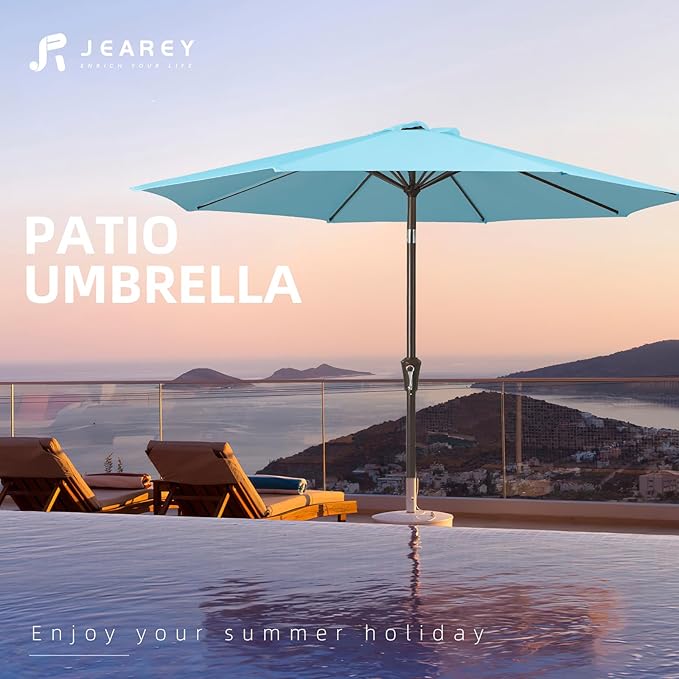 JEAREY 9FT Patio Umbrellas Outdoor Table Umbrella - Image 6