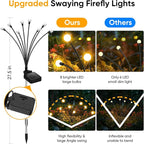 Outdoor Solar Garden Lights: 4 Pack 32 LED Firefly Solar Powered Lamps - Image 5