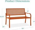 Best Choice Products Outdoor Bench 2-Person Metal Steel Benches Furniture - Image 2