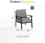 RoyalCraft 2 Pieces Outdoor Single Sofa, All-Weather Patio Metal Armchair - Image 2
