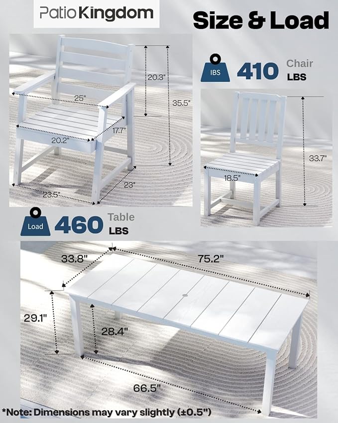 White 9-Piece Outdoor Dining Set - Image 4