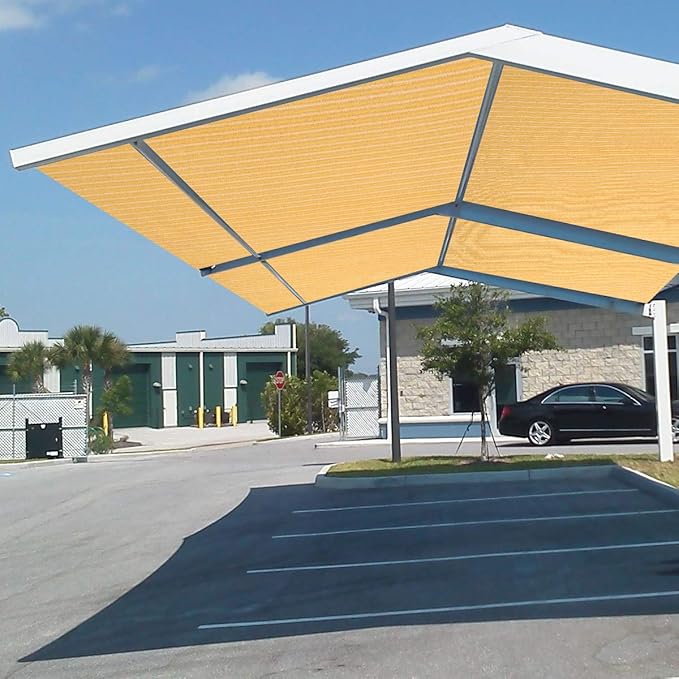 Eden's Decor Straight Flat-Edged Sun Shade Sail Rectangular 6' x 15' Wheat - Image 6