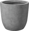 Kante 13.4" Dia Round Concrete Planter, Large Outdoor Modern Indoor Decorative by Kante