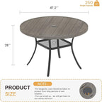 VICLLAX 47.2" Outdoor Round Patio Table - Image 2