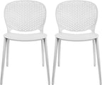 2xhome Set of 2 Patio Dining Chairs | Modern Stackable Outdoor Pool Side Chair by 2xhome