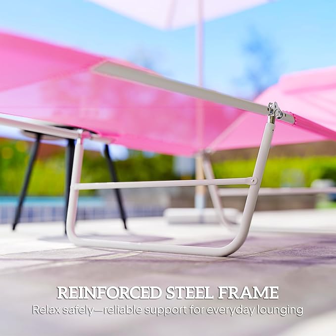 Outsunny Folding Chaise Lounge Chair, Pool Sun Tanning Chair, Outdoor Lounge - Image 7