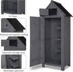 Outvita 70in Outdoor Storage Shed, Waterproof Wooden Garden Storage Cabinet - Image 2