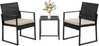 FDW | 3-Piece Patio Furniture Set | Khaki |Outdoor Wicker Furniture by FDW