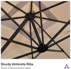 PURPLE LEAF 11.5' X 11.5' Telescopic Patio Umbrella Outdoor Cantilever Umbrella - Image 8