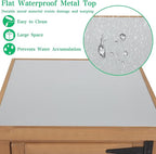 Outdoor Storage Cabinet Weatherproof, Tall Wood Garden Potting Bench Table - Image 5