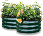GARDMAX 2 Pack 2x2x1FT Galvanized Round Raised Garden Bed Kit, Metal Planter by ChooseGardmaxforbetterlife