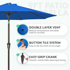 JEAREY 9FT Outdoor Patio Umbrella Outdoor Table Umbrella - Image 2