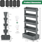 SUNYRISY 5 Tiers Vertical Raised Garden Bed Outdoor Planter Tower, Wooden - Image 3